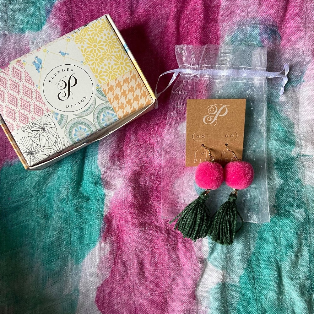 Plunder Pom Pom Fringe Dangle earrings